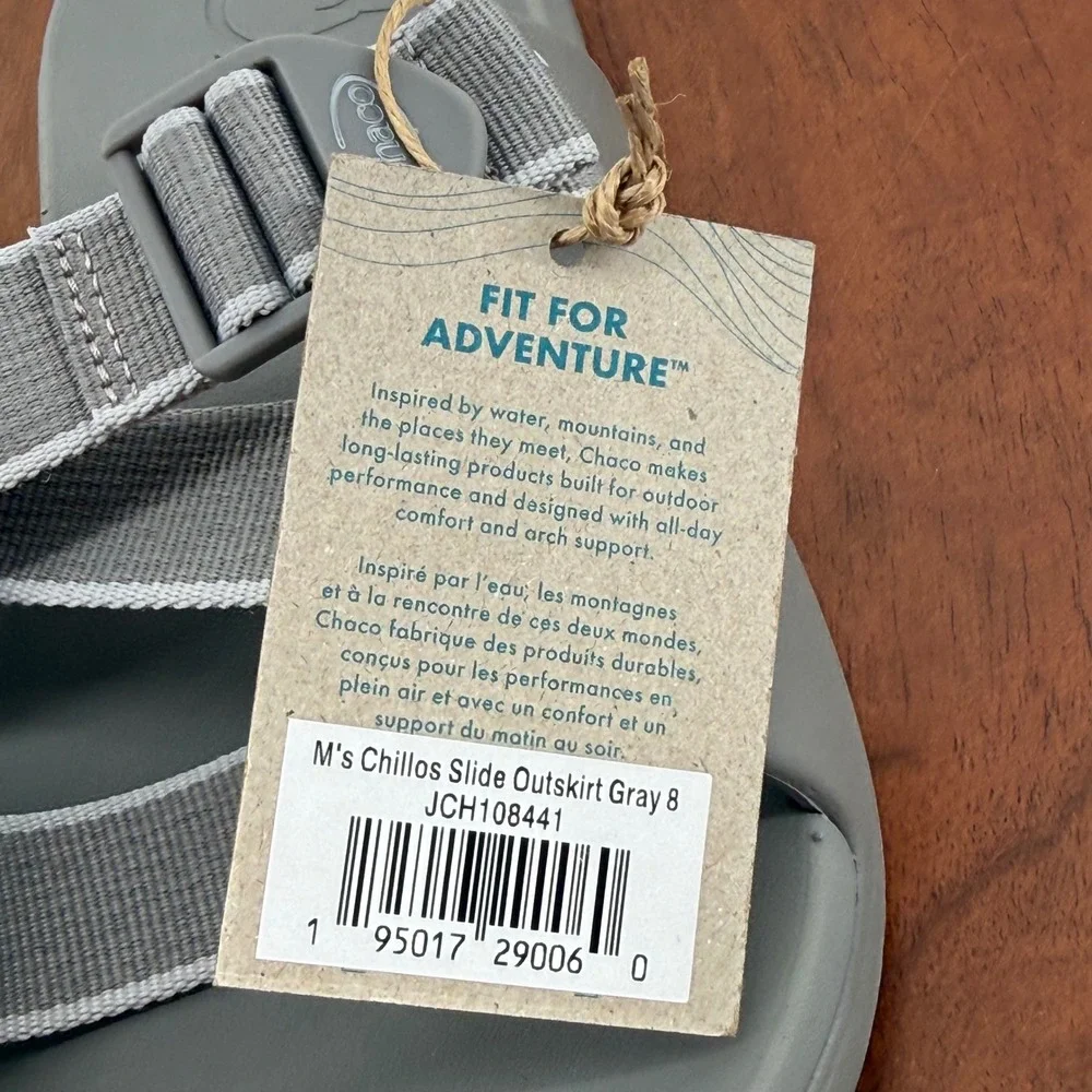 Chaco Mens Chillos Adjustable Slide Outskirt Gray Sport Sandals JCH108441 Size 8